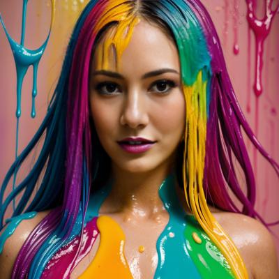 Your portrait with dripping colors